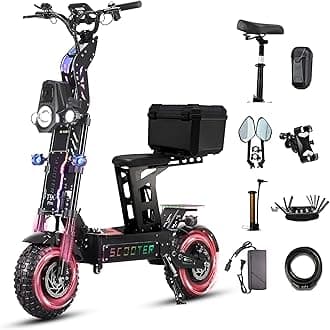 T90 Pro 10000W Dual Motor Electric Scooter for Adults, 72V Detachable Battery, 68 MPH Max Speed, 65 Mile Range, 14" Off-Road Tires, Folding E-Scooter with Music Light