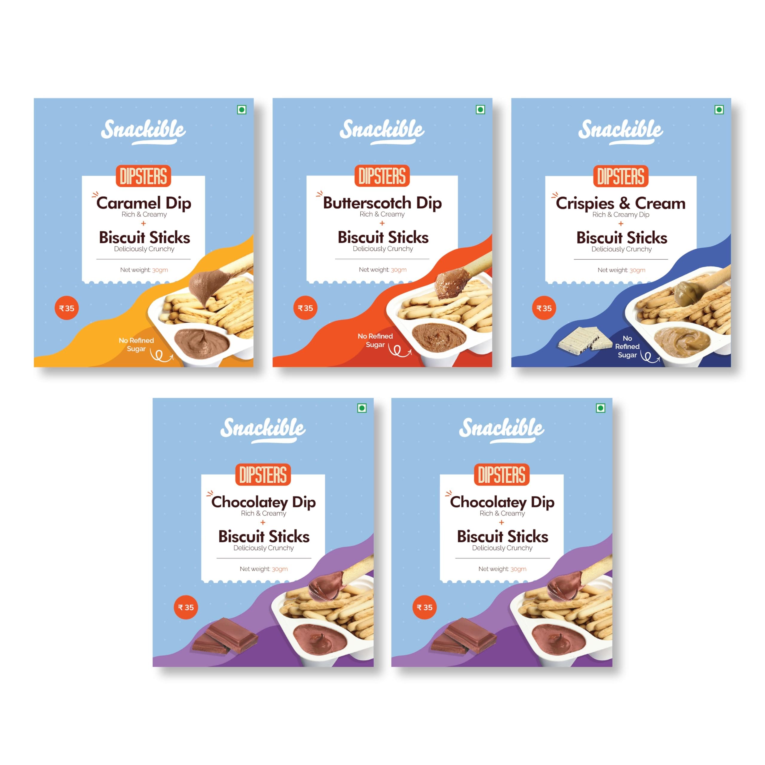 Snackible Assorted Mini Dipsters (Pack of 5)