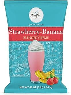 Blended Smoothie, 3-Pound Bag Instant Frappe Powder Mix, Strawberry Banana [3 LB] [34 Servings]