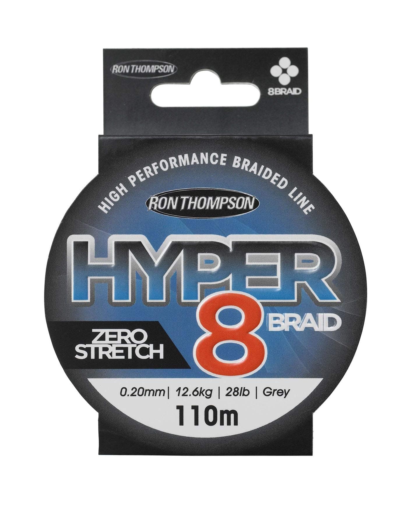 Ron Thompson Hyper 8-Braid 110m 0.13mm 7.2kg-16lb Dark Grey