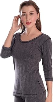 TEUSY Thermal Wear for Women/Ladies Winter Thermal top 3/4 Sleeve(Grey Color)