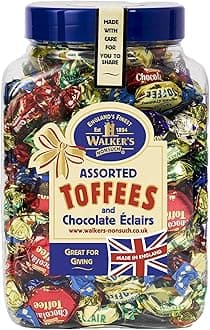 WALKERS NONSUCH Assorted Toffees and Chocolate Eclairs Jars 1.25 kg