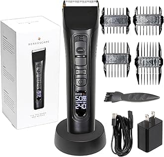 Beardscape V1 Beard Trimmer for Men Professional with Low Friction Ceramic Blade, Cordless Professional Hair Trimmer for Barbers with 4 Hrs of Long Battery Timing, Ideal for Beard & Body (Black)