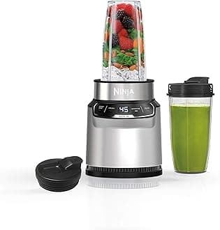 Stainless Steel (BN401) Nutri Pro With Auto-Iq, 1100-Peak-Watt, Personal Blender, Cloud Silver, 1000 Watts