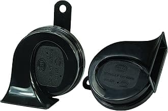 Hella 012010971 12V Trumpet Horn Kit (Universal Fit-Blister Pack), Black