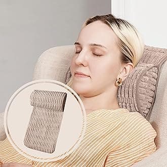WdFour Headrest Memory Pillow, Support Cushions for Neck, Back or Foot for Sofas, Recliners, Office Chairs, Massage Chairs for Neck Pain Relief and Cervical Support(Khaki, 13" Wx2.7 D).