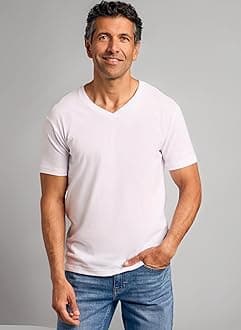 True Classic Mens V Neck T Shirts – Soft, Fitted Undershirts for Men Pack – Mens Undershirts – Cotton Blend, Tag-Free