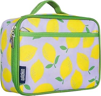 Wildkin Kids Insulated Lunch Box Bag for Boys & Girls, Reusable Kids Lunch Box is Perfect for Elementary, Ideal Size for Packing Hot or Cold Snacks for School & Travel Bento Bags (Lilac Lemonade)