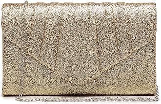 Dasein Womens Evening Bag Velvety Pleated Envelope Clutch Handbag Wedding Party Bridal Purse
