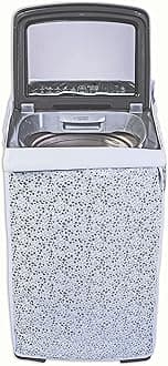 Classic® Top Load Washing Machine Cover Suitable for Samsung Back Panel 6 Kg, 6.5 Kg, 7 Kg, 7.5 Kg, 8 Kg (55cmsX55cmsX92cms, White & Grey)