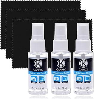 Camkix Lens and Screen Cleaning Kit - Cleaning Spray, Microfiber Cloth (3X Cleaning Spray, 3X Microfiber Cloth, Lens and Screen Cleaning Kit)