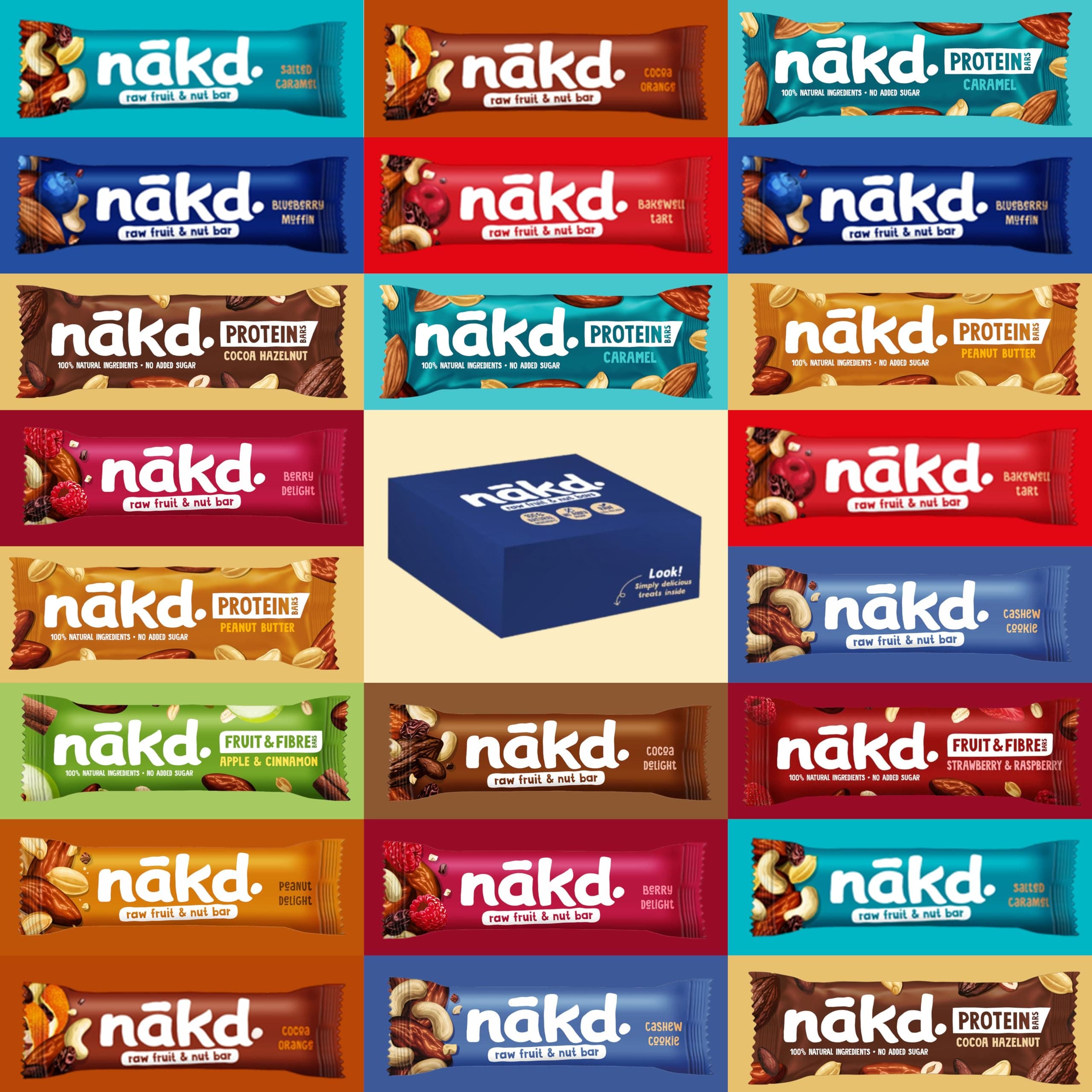 Nakd Bars Multipack 24 - Nakd Fruit And Nut Bars 24 x 30-35g. Healthy Snacks for Adults and Children. Breakfast Bars Food. Vegan, Dairy Free, Wheat Free, Gluten Free Bars. (Nakd Bars 24 and Nakd Bar.)