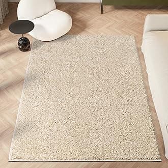 homeart Area Rug - Super Soft Shaggy Rugs For The Living Rooms, Bedrooms And Kitchen - Modern, Easy To Clean Carpet - 120 cm Square, Beige Light