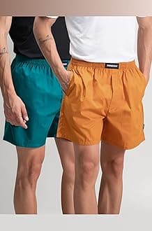 Regular Fit Solid 100% Soft & Durable Cotton Boxer Shorts Dual Pockets Anti-Bacterial Moisture Wicking Microfibre Waistband Ultra-Light Boxers for Men
