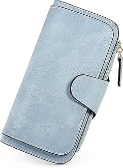 Wallet Women Vegan Leather Wristlet Snap Long Purse Credit Card Holder Elegant Clutch