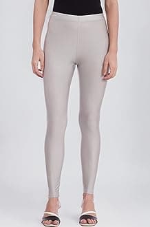 GO Colors Women's Mid Rise Shimmer Skinny Fit Leggings