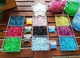 Cracked Ice - Water Absorbing/Releasing Gel Crystals - vase fillers - Reduce Watering for Plants, Flowers, Lucky Bamboo - 10 (Royal Amethyst)