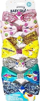 Baby Shark Kids Hair Bows - Hair Accessories Gift Set - 7 Pcs 4 Inch Bundle - Hair Bows for Girls - Different character on each clip - Alligator Clip - Ages 3 +