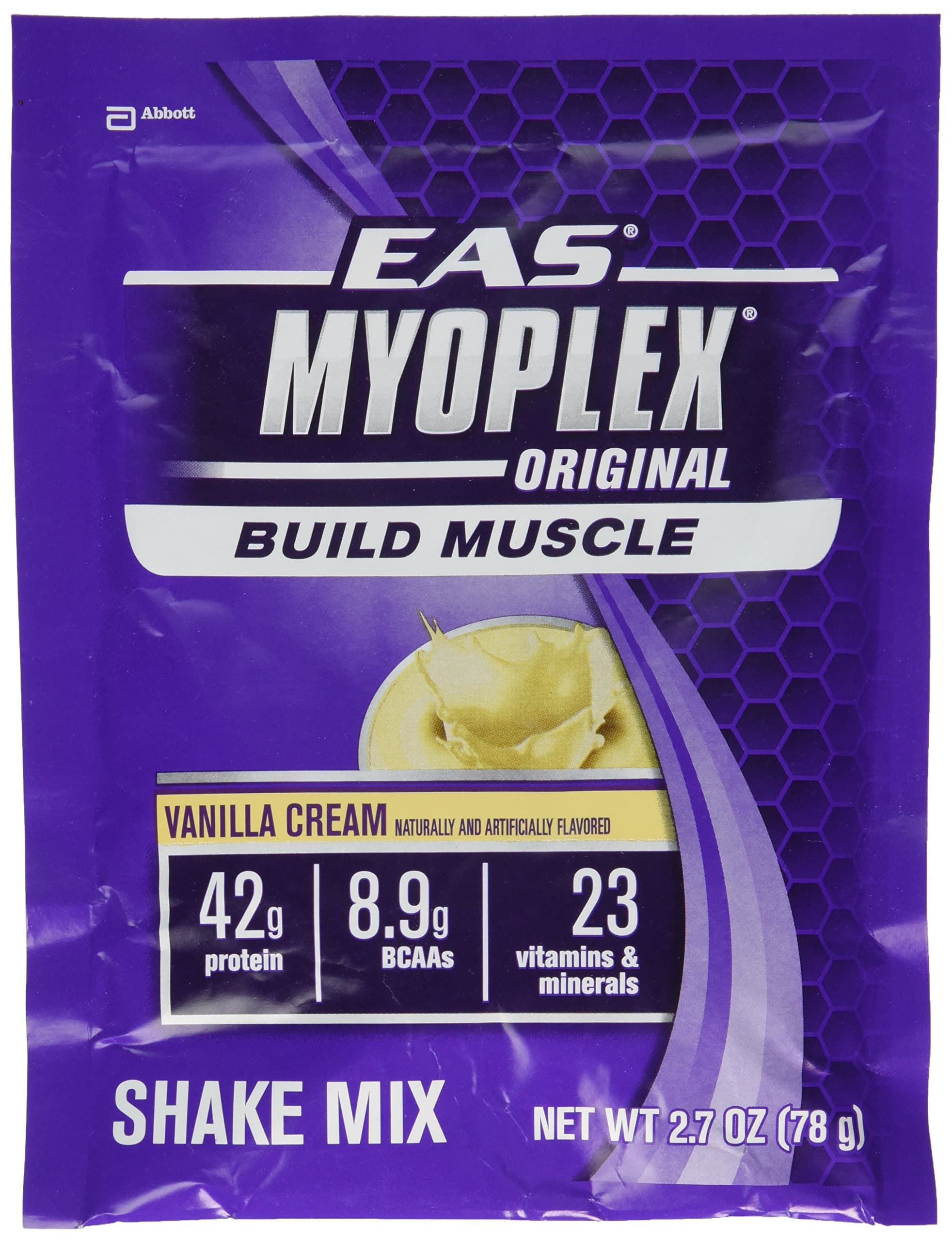 EAS Myoplex Original Protein Shake Mix Packets, Vanilla Cream, 2.7 oz, 42 servings