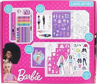 Barbie All-in-One Creative Art Set for Girls – Complete Colouring & Craft Stationery Kit with Crayons, Pencils, Ruler & Notebook | Official Barbie Gift for Kids by Blueprint Collections UAE Dubai