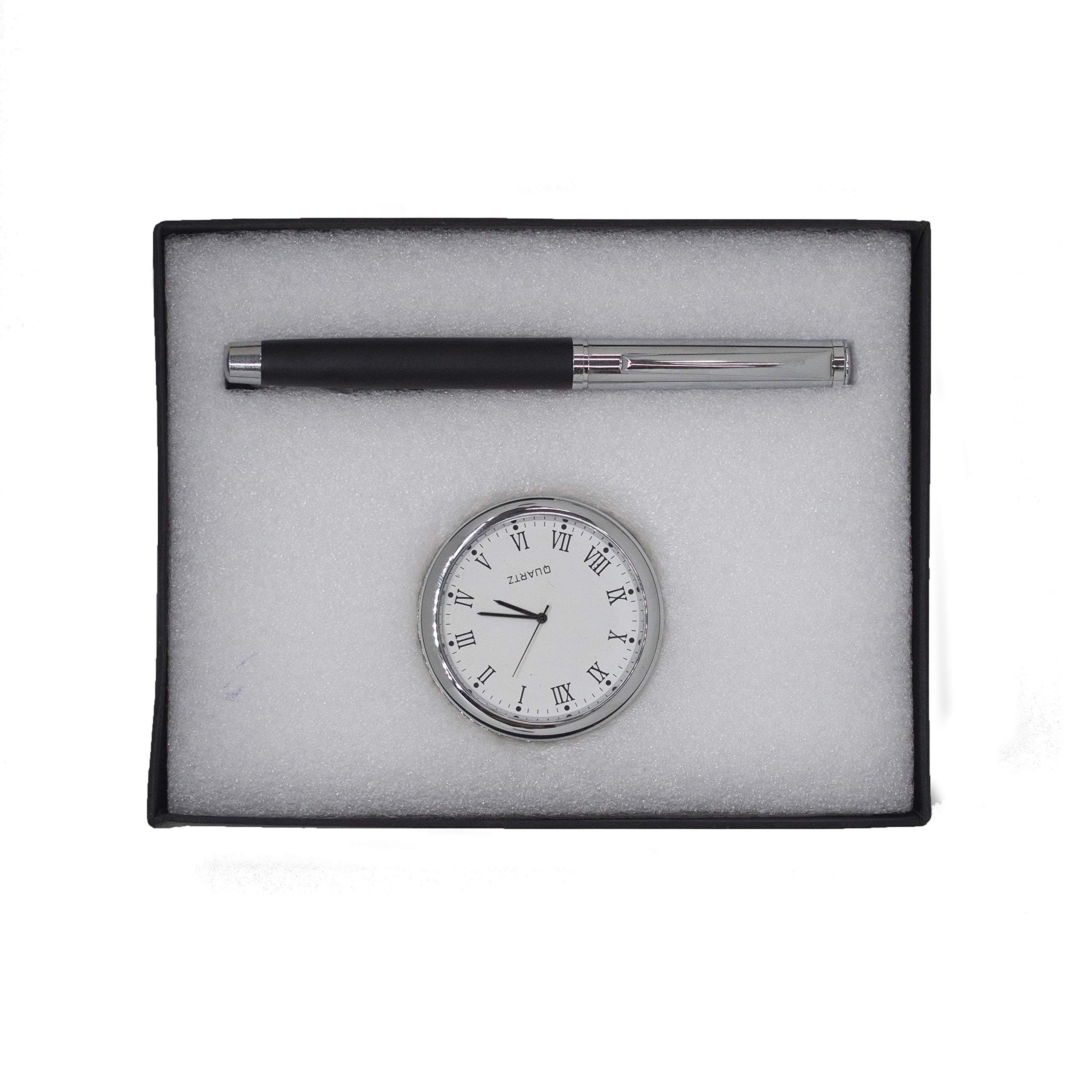 Crownlit 3 in 1 Table Clock,Paper Weight Gift with Metallic Pen