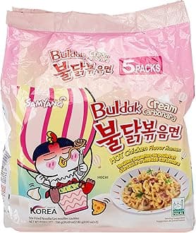 Buldak Cream Carbonara Hot Chicken Flavor Ramen (Pack Of 5), 140 grams