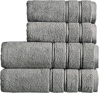 Christy Antalya Large Bath Towels | Set of 4 | 100% Turkish Cotton | 600GSM | Soft Plush Luxury Towel Set | 2 Bath Towels 2 Hand Towels | Quick Dry | Storm Grey