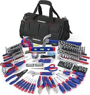 W009037A 322-Piece Home Repair Hand Tool Kit Basic Household Tool Set With Carrying Bag