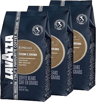 Lavazza Coffee Cream E Aroma Espresso Roast Coffee, Whole Bean Coffee, Beans, 3 x 1000 g