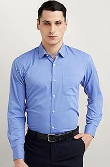 Men's Everday Regular Fit Solid Shirt | Cotton Rich | 5-Pin Pocketing