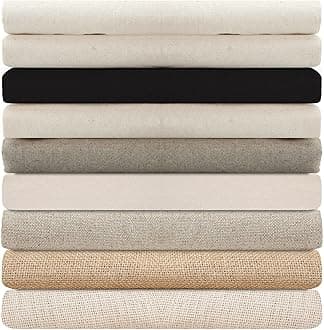 100% Cotton Canvas,Calico & Cotton Linen Mix Fabric for Craft,Paint,Patchwork,Apparel & Light Upholstery.Neotrim Natural Fibres,Unbleached & Eco-Friendly Vegan Material, Canvas, Sample