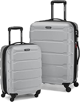Samsonite Omni PC Hardside Expandable Luggage with Spinner Wheels, Silver, 2-Piece Set (20/24)