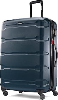 Omni PC Hardside Expandable Luggage with Spinner Wheels, Teal, Checked-Large 28-Inch