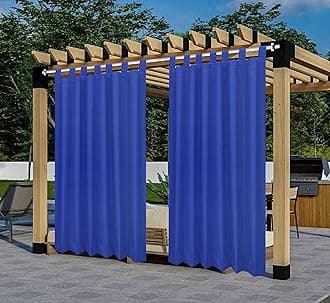 Polyester 300GSM Fabric Waterproof Rain & Sun Blockage Curtains(RoyalBlue 4.5 X 6.5 Feet,Piece of 1) with Top Style Loop Used for Door,Balcony,Outdoor & Indoor Area