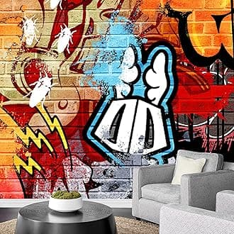 wall26 Removable Wall Sticker/Wall Mural Spray Paint Vibrant Typography Symbols Graffiti & Street Art Cityscape Digital Art Realism Urban Edgy for Living Room, Bedroom, Office - 66x96 inches