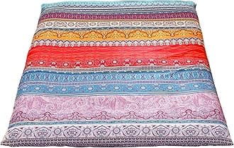 MAXYOYO Mattress Cover for Traditional Japanese Futon Mattress, Futon Floor Mattress Cover with Zipper, Super Soft and Machine Washable, Boho Style, Queen