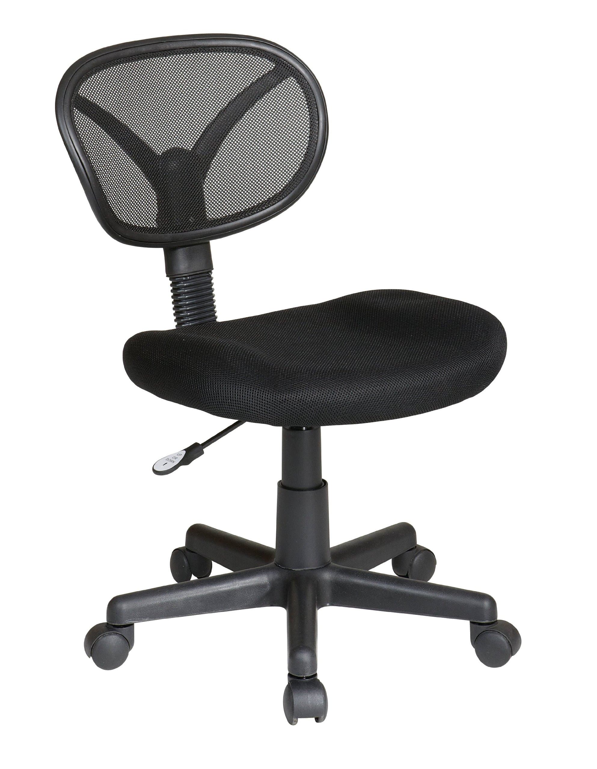 Office Star Screen Back Task Chair with Mesh Seat, Black