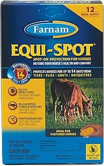 Farnam Equi-Spot Spot on Protection for Horses, 12-Week Supply with 6 Applications
