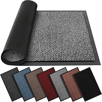 BLADO Washable Door Mats Indoor & Outdoor - Non-Slippery Heavy Duty Doormats Indoor - Stylish & Large Rubber Door Mat - Perfect Dust Grabbing Outdoor & Indoor Door Mat (Grey, 60 cm x 80 cm)