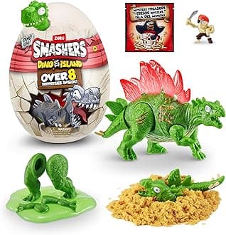 Smashers Dino Island Surprise Mini Egg, Stegosaurus, Dinosaur Collectible Toy, Explorer's Kit, Dinosaur Slime (Stegosaurus)