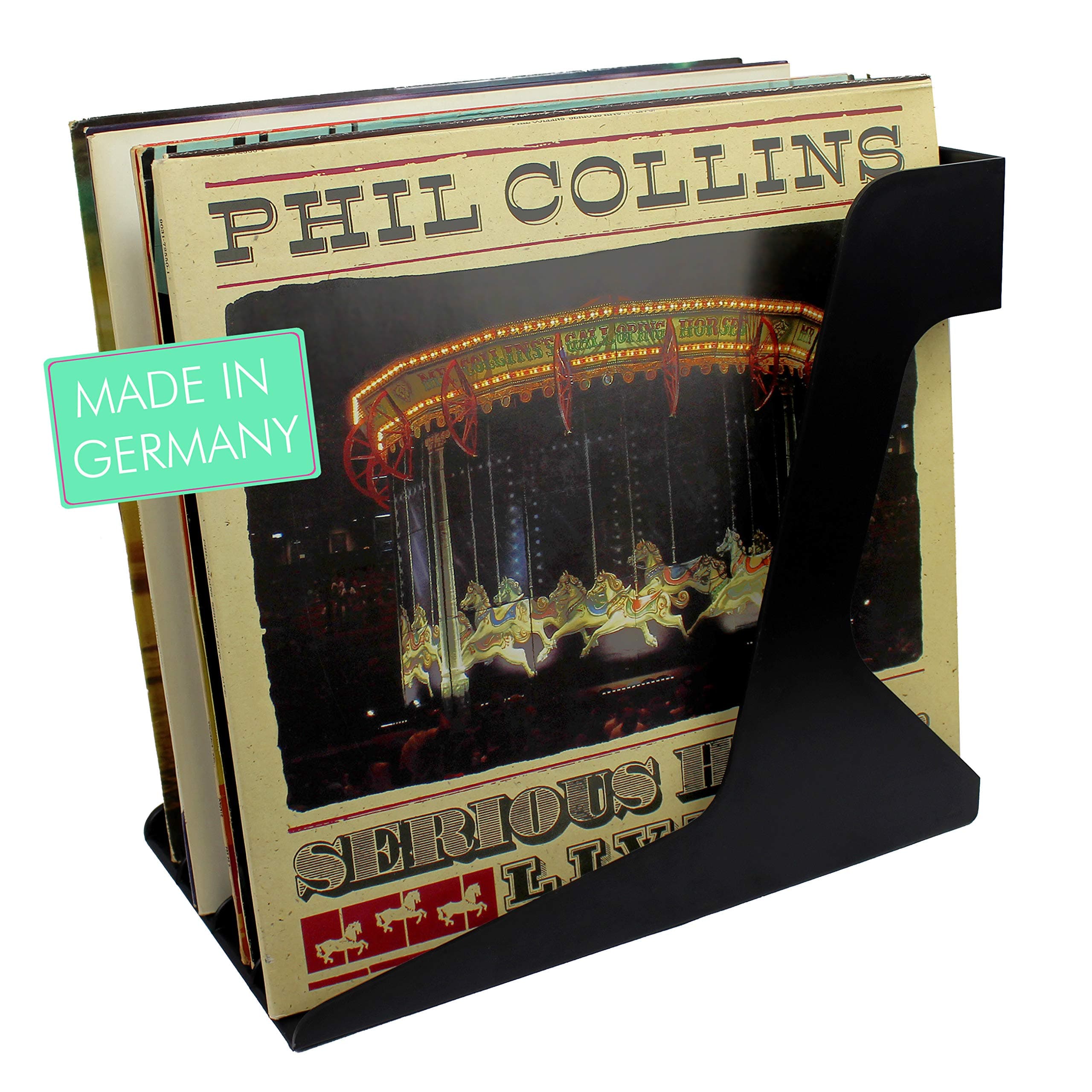 TRENDWERT 2 Pack Vinyl Rack I Storage for 40 Long Life Vinyl (LP) Per Holder I Vinyl Accessories I Vinyl Record Organizer Black