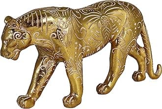 Gold Leopard Decor, Simple Modern Artwork Handmade Resin Statue, Decorations Applicable Home, Living Room, Bedroom, Office Desk Table Indoor, Gifts for Women, Mom, Dad, Friends