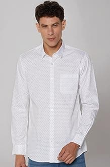 Peter England Men's Everyday Ditsy Print Slim Fit Full Sleeve Casual Shirt | 100% Cotton