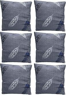 House of Quirk Polyester Throw Pillow Case Without Insert (42x42cm, Pack pf 6, Grey Fern)