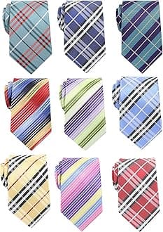 Lot 9 PCS Classic Men's Tie Necktie Woven JACQUARD Neck Ties
