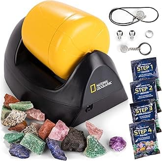 National Geographic Starter Rock Tumbler Kit - Durable Leak-Proof Rock Polisher - Complete Rock Tumbling Kit with 4-Stage Silicon Carbide Grit - Geology Hobby, Rocks & Crystals (Amazon Exclusive)