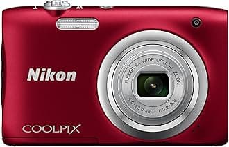 Nikon COOLPIX A100 Digital Camera, 5x Optical Zoom, 2005 Pixels, Red A100RD