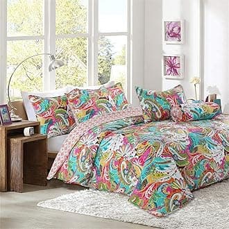 Cozy Line Home Fashions Gorgeous Paisley Floral Bloom Reversible Quilt Bedding Set, Bedspread Coverlet Lightweight for All Seasons (Flourish, King - 3 Piece)