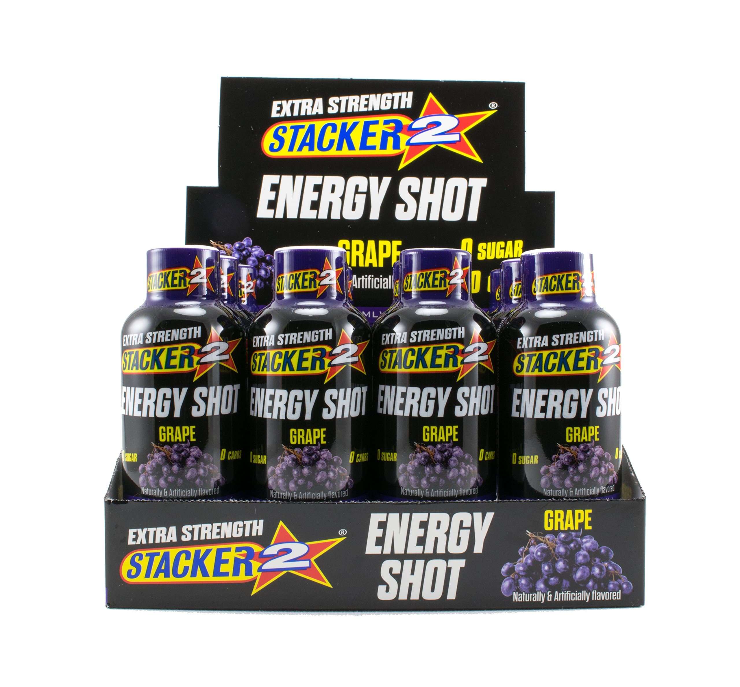 Extreme Energy Shot Extra Strength, Grape, 2 Fluid Ounce (Pack of 12)