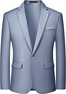 MAGE MALE Men's One Button Blazer Casual Solid Color Suit Jacket Slim Fit Lightweight Sport Coats Blazers